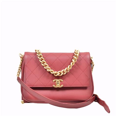 chanel handbag chain red leather gold|leather chanel handbags for sale.